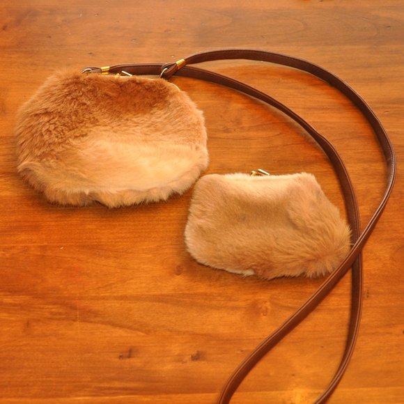 Lipseer Kangaroo Fur Brown Leather Crossbody Shoulder Bag & Coin Purse Boho - Picture 5 of 6